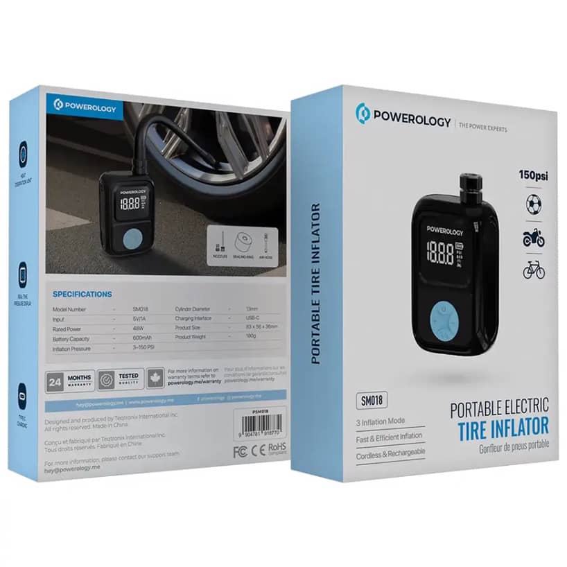 پمپ باد پاورولوژی Powerology Portable Electric Tire Inflator